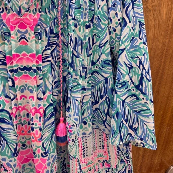 Lilly Pulitzer Blue Marilina Elephant Tunic Top M - Picture 6 of 6